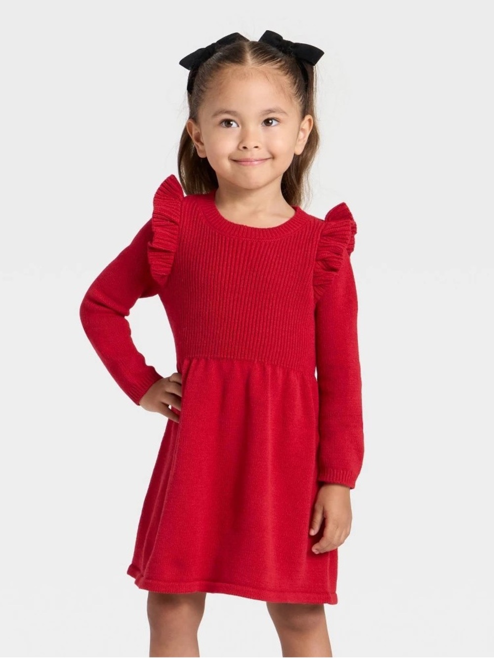 Toddler Girls' Sweater Dress - Cat & Jack™ Dark Red 3T